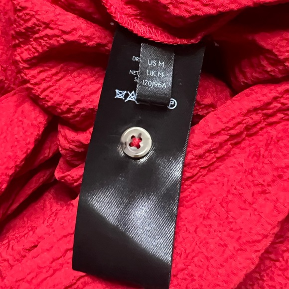 Anthropologie Maeve Womens size Medium Bright Red Textured Scarletta Midi Dress - Picture 11 of 12